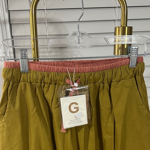 Olive Green Women's Skirt with Pink Accents - Picture 4 of 5